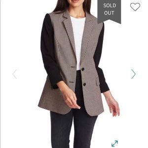 1.State mixed media blazer-mini houndstooth print
